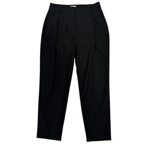 Anine Bing Becky Black High Waisted Pleated Trousers Pants Women  XL